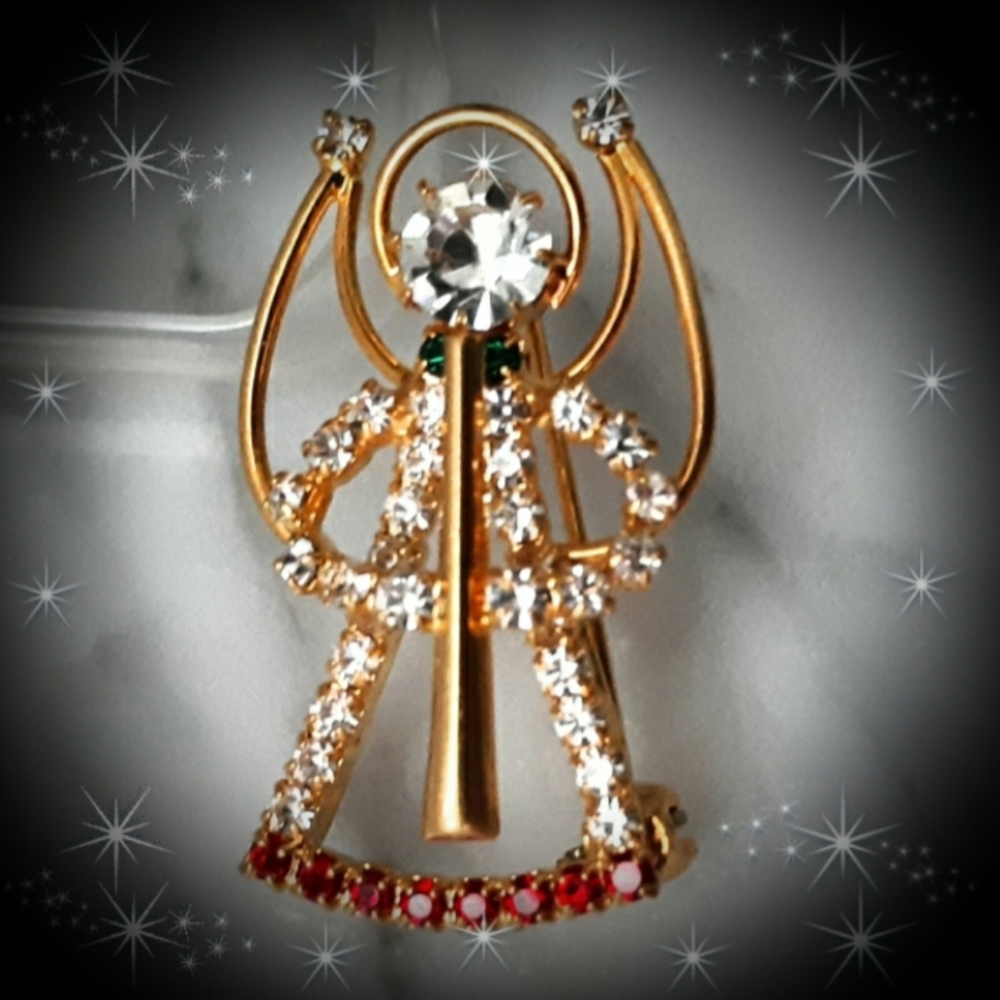 Angel Pin with Rhinestones